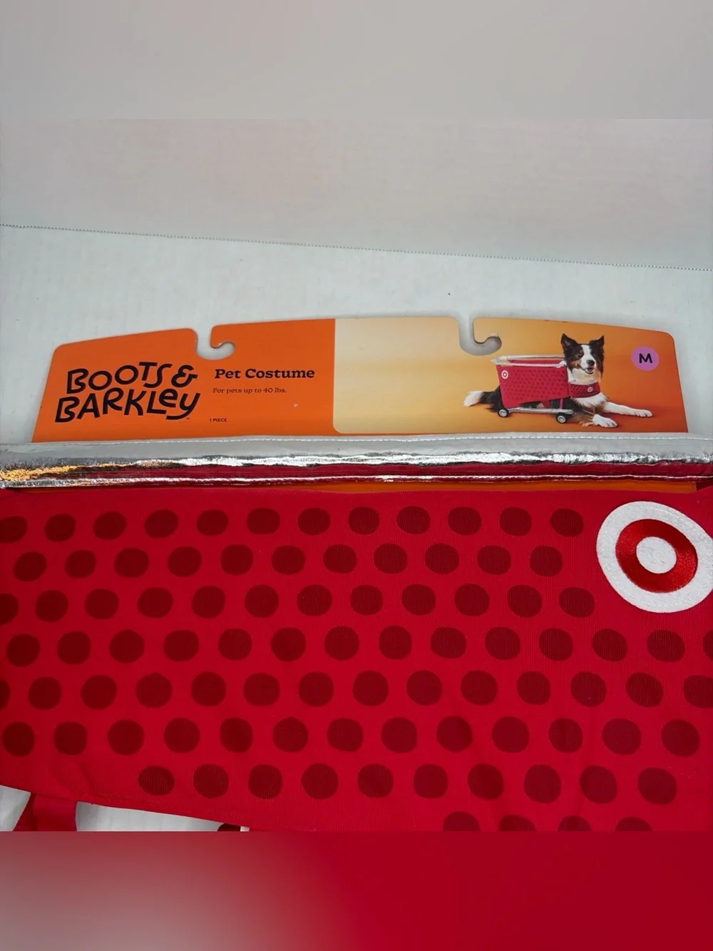 Boots & Barkley Red Target Cart Pet Costume with Silver Accents